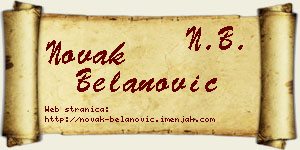Novak Belanović vizit kartica